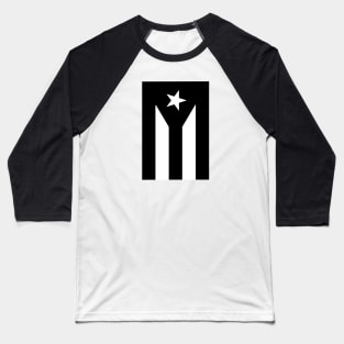 Puerto Rico Resistance Black and White Flag Baseball T-Shirt